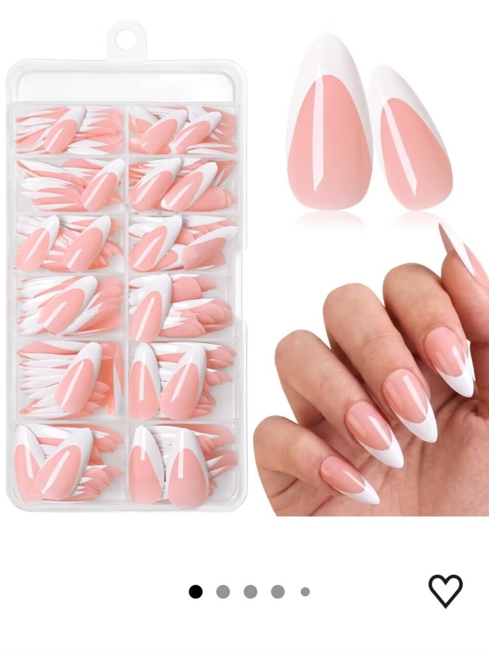 240pcs French Tip Press on Nails Medium Almond